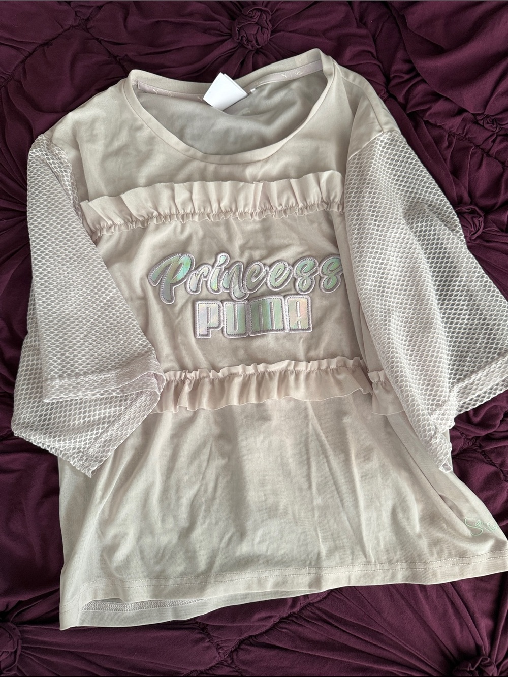 Puma Princess Sophia Webster Purple Ruffled Short Sleeve Athletic Tee